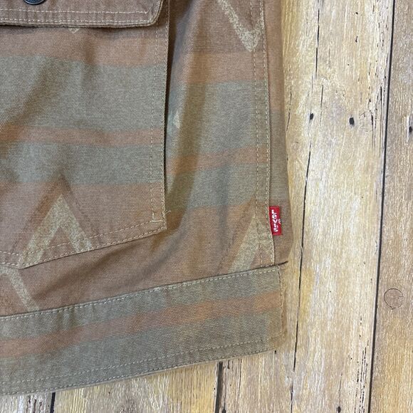 Levis Utility Jacket Trucker Jacket Brown Southwestern Aztec Pattern Mens XL - Picture 9 of 13